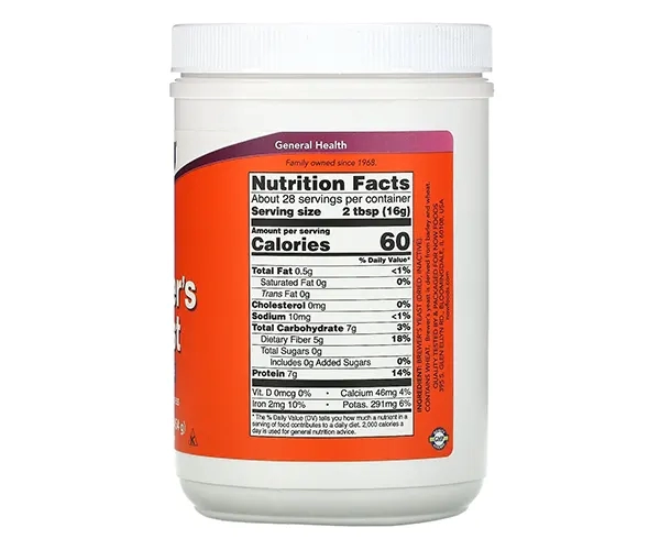 Пивные дрожжи NOW Foods (Brewer's Yeast) порошок 454 г