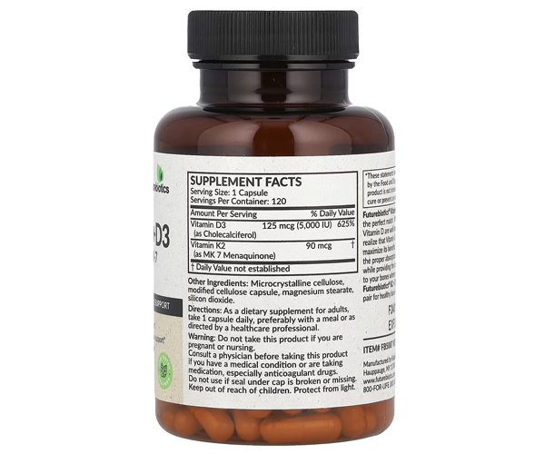 Витамины К2 и Д3 FutureBiotics (Vitamin K-2 & D-3) 5000 МЕ/90 мкг