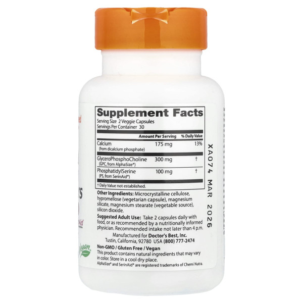Добавка для мозга Doctor's Best (GPC и PS Brain Enhancers) 60 капсул