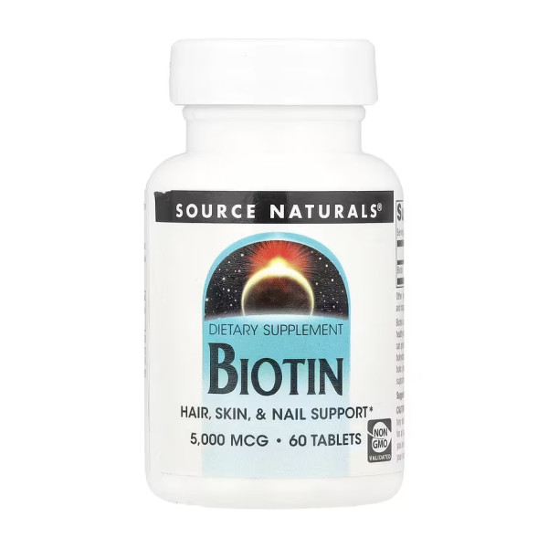 Біотин Source Naturals (Biotin) 5000 мкг 60 таблеток 