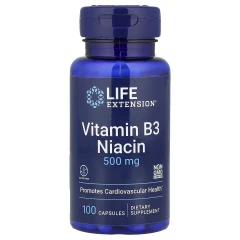 Ніацин Вітамін B3 Life Extension (Niacin Vitamin B3) 500 мг 100 капсул