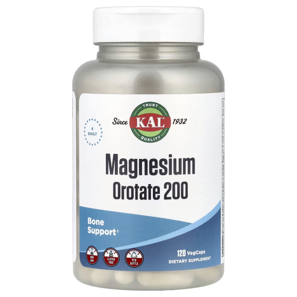 Оротат магнію KAL  (Magnesium Orotate) 200 мг 120 капсул