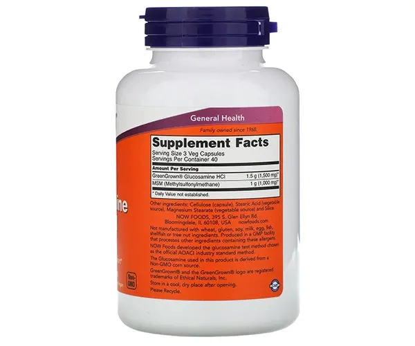 Глюкозамин и МСМ NOW Foods (Glucosamine & MSM) 500/333 мг