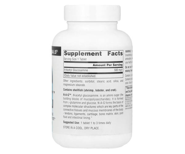 N-ацетилглюкозамін Source Naturals  (N-A-G) 500 мг 120 таблеток
