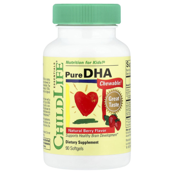 Чиста ДГК ChildLife (Pure DHA) 30 мг 90 капсул з ягідним смаком