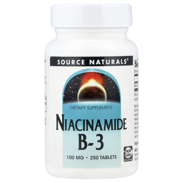 Ніацинамід B3 Source Naturals  (Niacinamide B3) 100 мг 250 таблеток