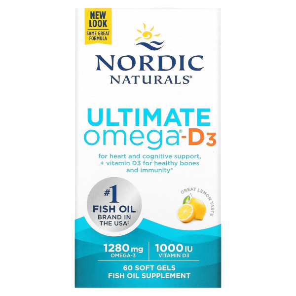 Омега Д3 Nordic Naturals  (Ultimate Omega-D3) зі смаком лимона