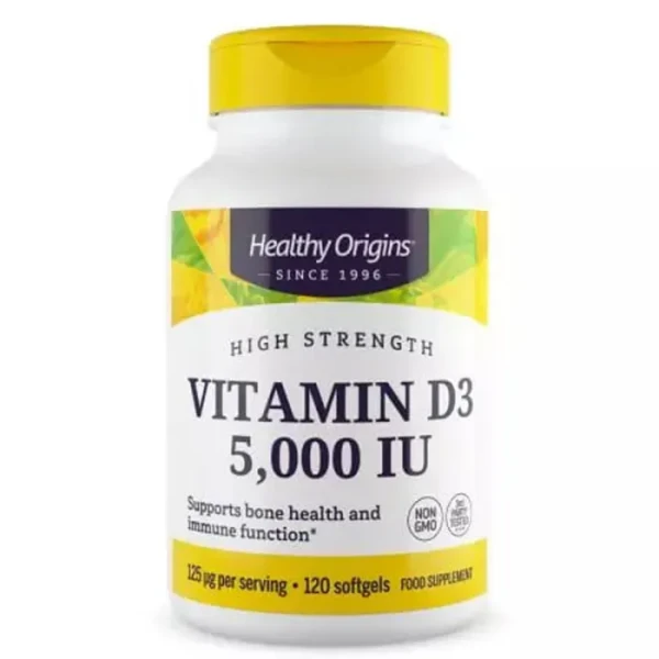 Вітамін Д3 в олії МСТ Healthy Origins  (Vitamin D3 in MCT Oil) 5000 МО 120 капсул