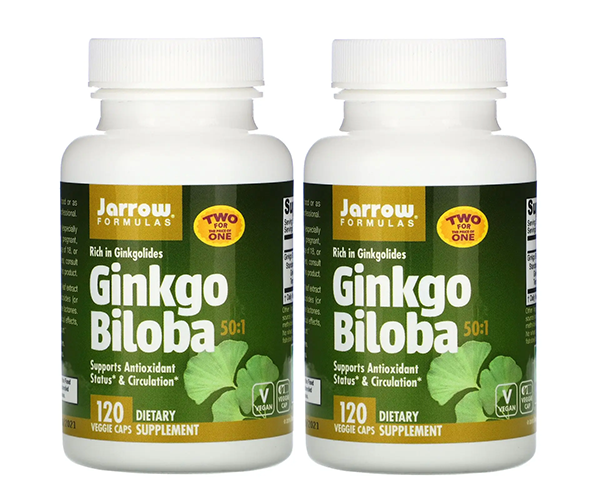 Гинкго Билоба Jarrow Formulas (Ginkgo Biloba 50:1) 60 мг 240 капсул (2 флакона по 120 капсул)