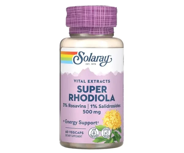 Экстракт корня родиолы Solaray (Vital Extracts, Super Rhodiola) 500 мг 60 капсул