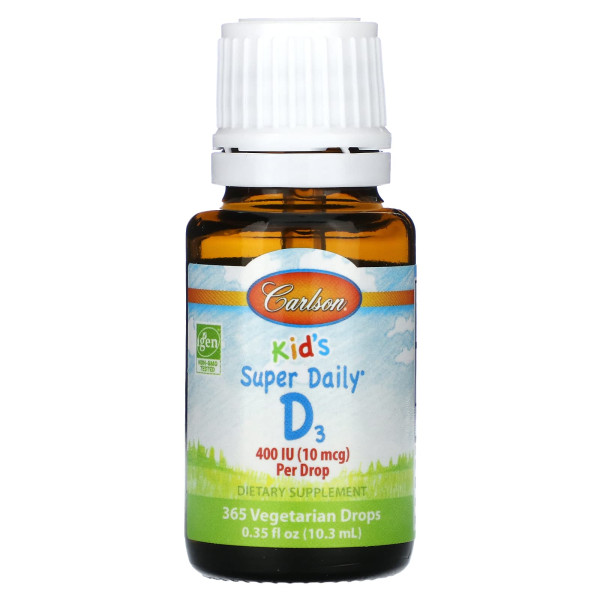 Витамин Д3 для детей Carlson Labs(Kid's Super Daily D3) 400 МЕ 10.3 мл