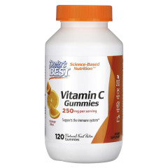 Вітамін С Doctor's Best  (Vitamin C Gummies) 250 мг 120 жувальних цукерок зі смаком апельсину