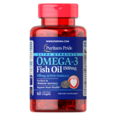 Омега-3 риб'ячий жир екстра сила Puritan's Pride (Extra Strength Omega-3 Fish Oil) 1500 мг 60 капсул