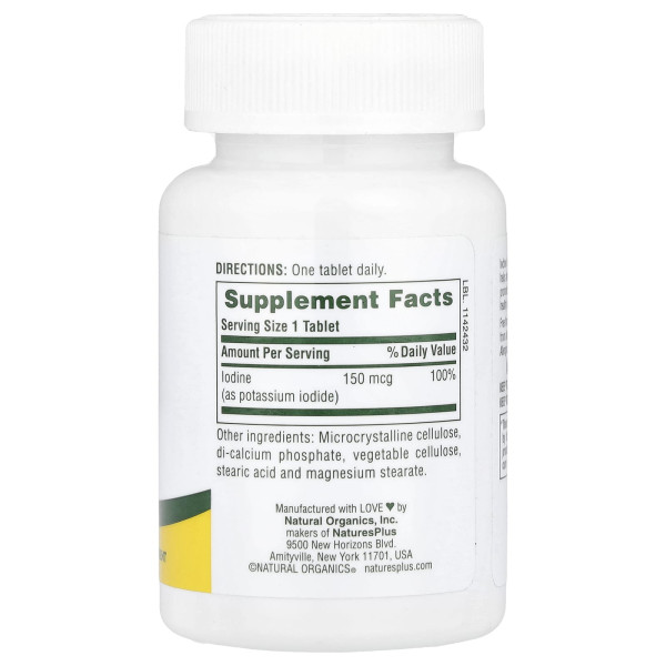 Йод Natures Plus ( Potassium Iodide) 150 мкг 100 таблеток