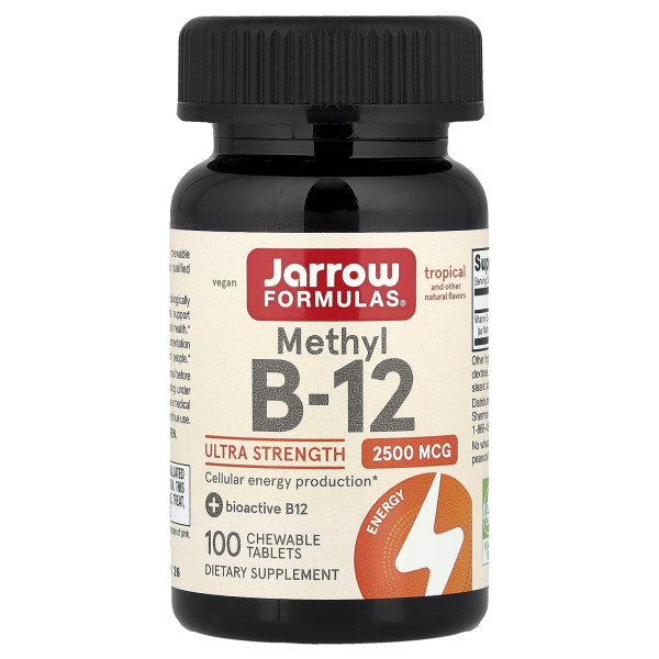 Метил B-12 Jarrow Formulas (Methyl B-12) 2500 мкг 100 жувальних таблеток тропічні фрукти