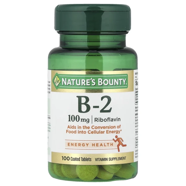 Рибофлавін вітамін B2 Nature's Bounty (Riboflavin Vitamin B2) 100 мг 100 таблеток