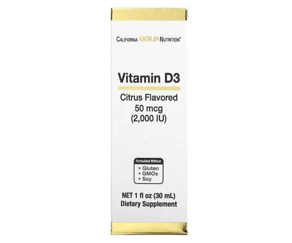 Вітамін D3  (з цитрусових) California Gold Nutrition  2000 МО, 30 мл 