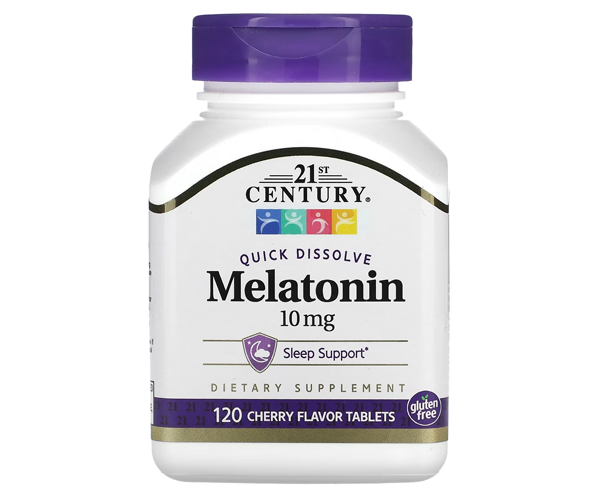 Мелатонін швидкорозчинний 21st Century  (Melatonin) зі смаком вишні 120 таблеток