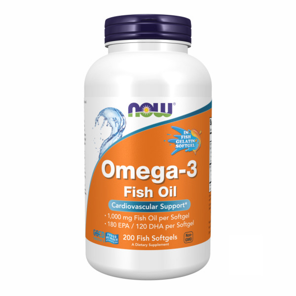 Омега-3 Now Foods (Omega-3 180 EPA/120 DHA) 200 капсул из рыбьего желатина