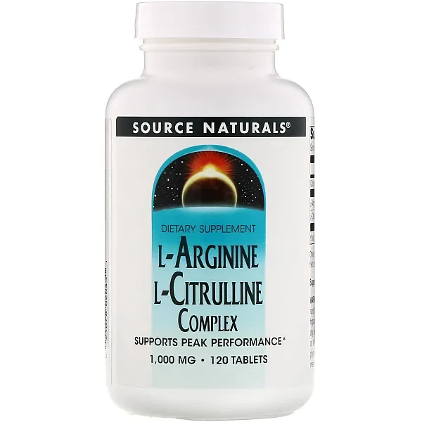 L-аргінін L-цитруліновий комплекс Source Naturals  (L-Arginine L-Citrulline Complex) 1000 мг 120 таблеток