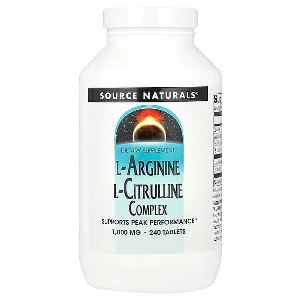 L-аргінін L-цитруліновий комплекс Source Naturals  (L-Arginine L-Citrulline Complex) 1000 мг 120 таблеток