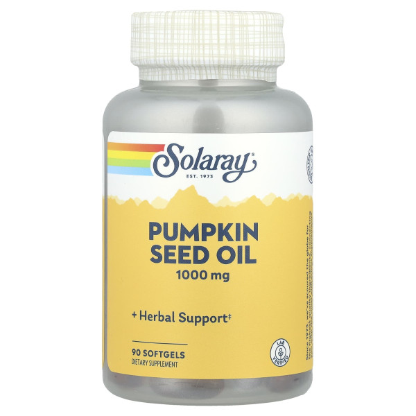 Тыквенное масло Solaray (Pumpkin Seed Oil) 1000 мг 90 капсул