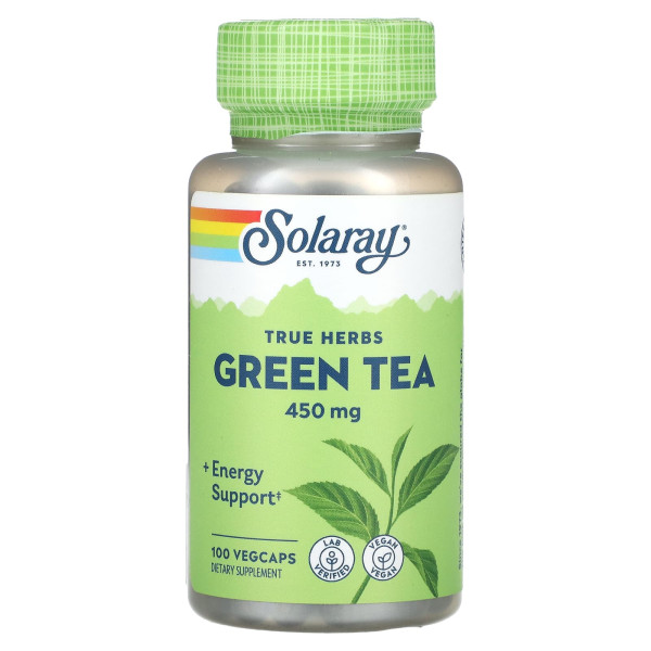 Зеленый чай Solaray, True Herbs  450 мг  100 вегетарианских капсул