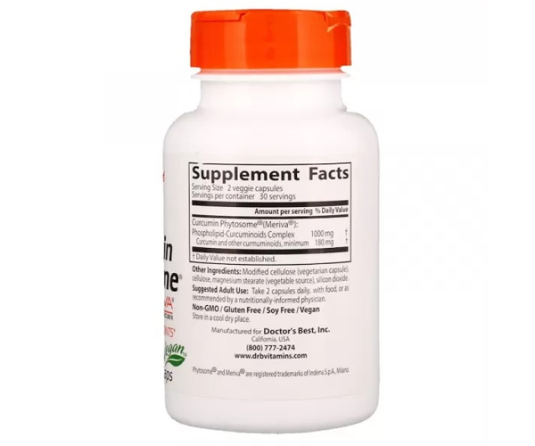 Фітосоми куркуміну Doctor's Best (Сurcumin phytosome) 500 мг 
