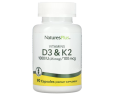 Вітамін D3 і K2 Natures Plus (Vit D3/Vit K2) 1000 МО/100 мкг 90 капсул