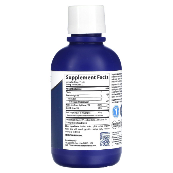 Магній рідкий Trace Minerals Research  (Liquid Magnesium) 300 мг 473 мл зі смаком мандарину
