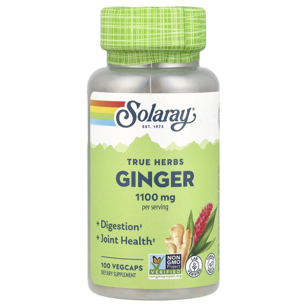 Имбирь Solaray, True Herbs 100 капсул (550 мг на капсулу)
