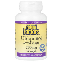 Убіхінол Natural Factors 200 мг 30 капсул