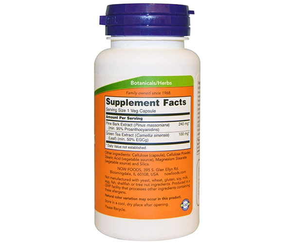 Екстракт соснової кори NOW Foods (Pine Bark Extract) 240 мг 90 капсул