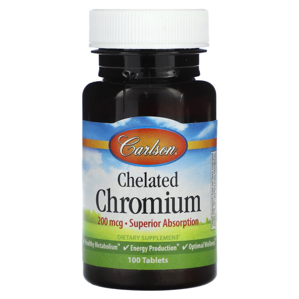 Хром хелат Carlson Labs (Chelated Chromium) 100 таблеток