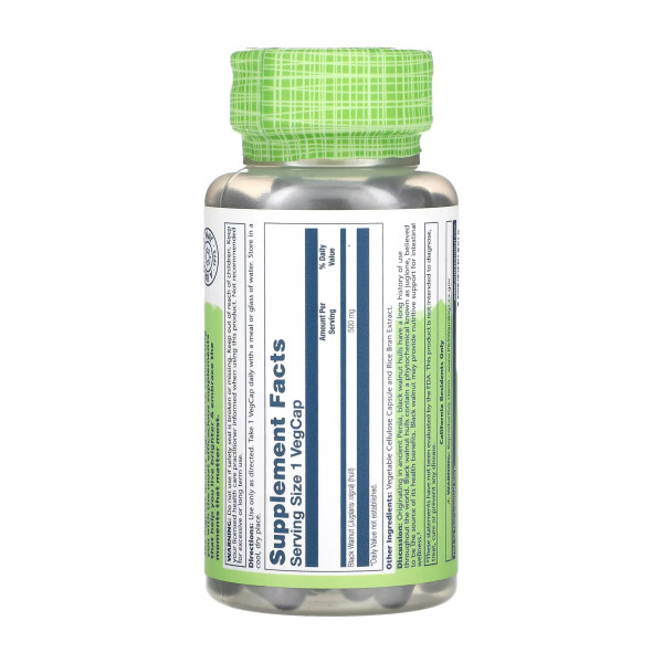Черный орех Solaray (Black Walnut) 500mg 100 капсул