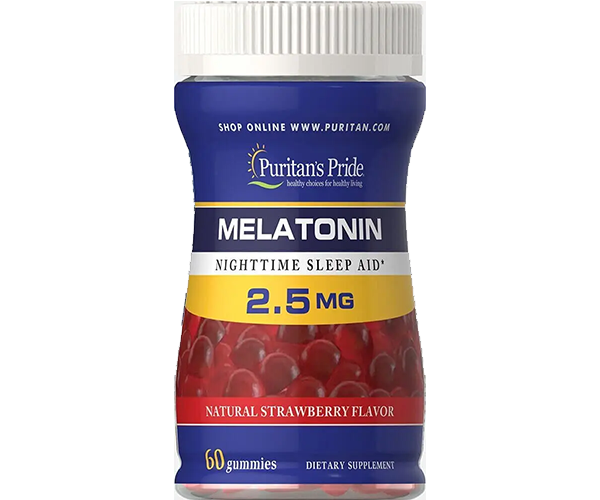 Мелатонін Puritan's Pride (Melatonin Gummy Strawberry Flavor) 2.5 мг 60 цукерок зі смаком полуниці