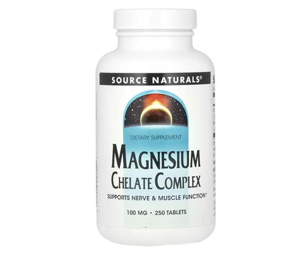 Комплекс Хелата Магнію Source Naturals (Magnesium Chelate Complex) 100 мг 100 таблеток