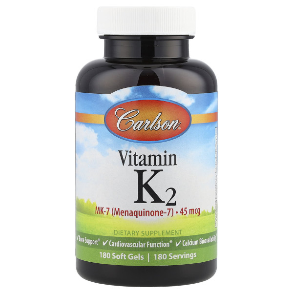 Вітамін К2-менахінон Carlson Labs (Vitamin K2 MK-7) 45 мкг 