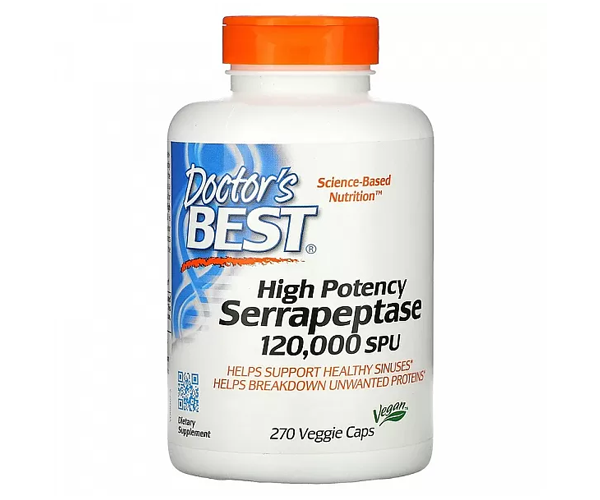 Серрапептаза Doctor's Best (Serrapeptase) 120 000 SPU 
