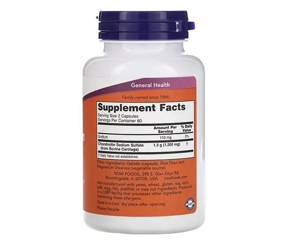Хондроитин сульфат NOW Foods Chondroitin Sulfate 600 мг 120 капсул