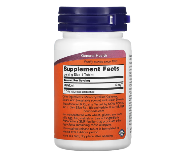 Мелатонін NOW Foods (Melatonin) 5 мг 120 таблеток