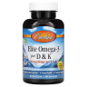 Омега-3 с витаминами D и K Carlson Labs (Elite Omega-3 D & K)  со вкусом лимона