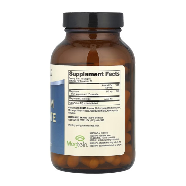 Магній Л-треонат Dr. Mercola  (Magnesium L-Threonate) 715 мг 90 капсул
