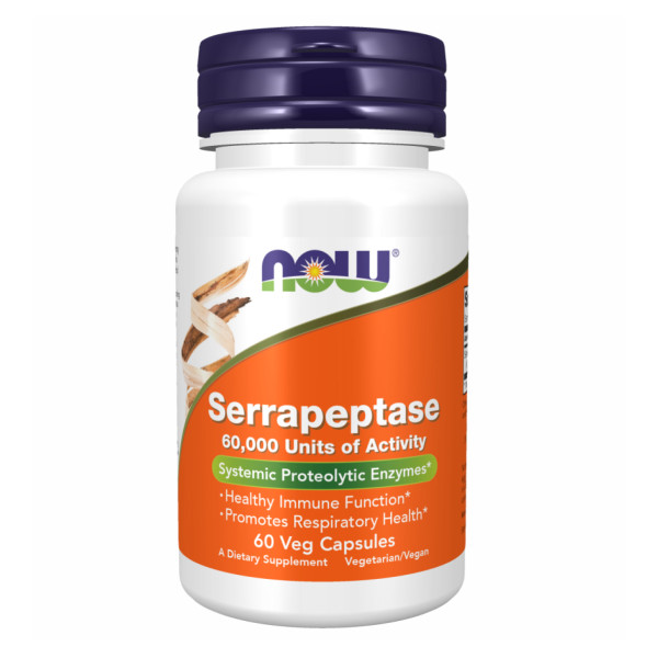 Серрапептаза NOW Foods (Serrapeptase) 60 000 SPU 60 капсул