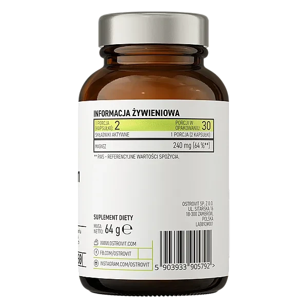 Магнію цитрат Ostrovit (Magnesium citrate) 240 мг 60 капсул