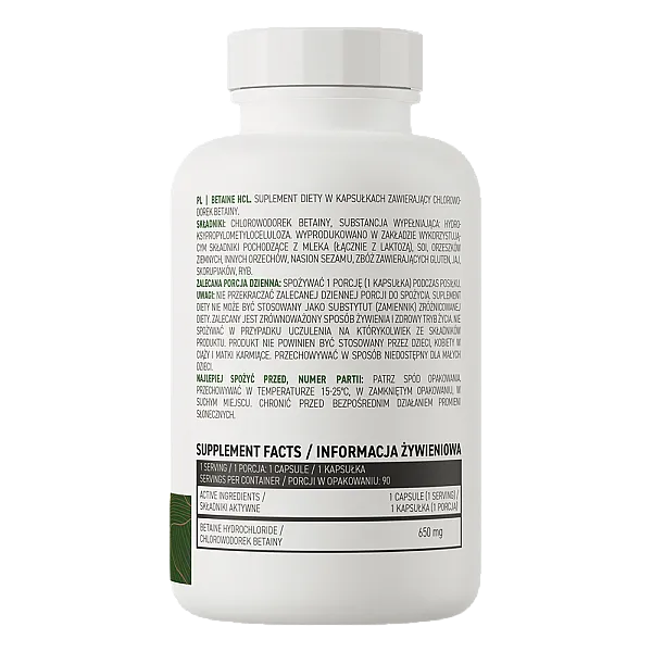 Бетаина гидрохлорид Ostrovit (Betaine HCL) 650 мг 90 капсул