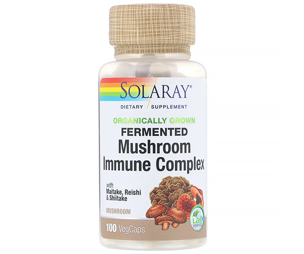 Укрепление иммунитета: Майтаке Рейши Шиитаке Solaray (Fermented Mushroom Immune Complex) 100 капсул