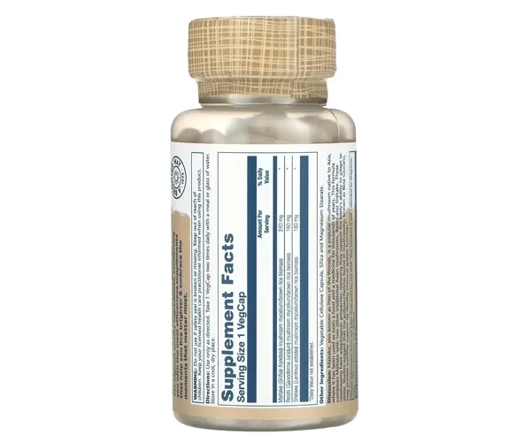Укрепление иммунитета: Майтаке Рейши Шиитаке Solaray (Fermented Mushroom Immune Complex) 100 капсул