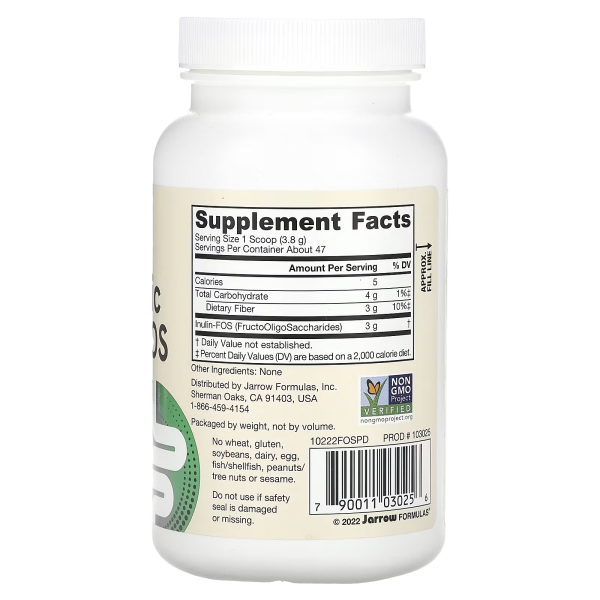 Інулін та фруктоолігосахариди Jarrow Formulas  (Prebiotic Inulin FOS Powder) 3000 мг 180 г