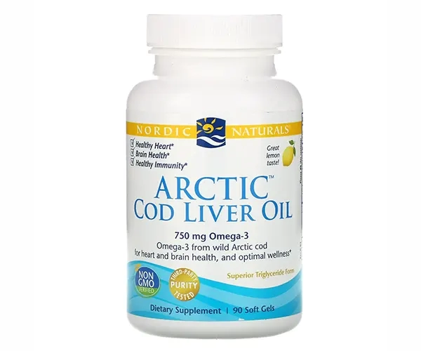 Олія печінки арктичної тріски Nordic Naturals (Arctic cod liver oil) 1000 мг  зі смаком лимона